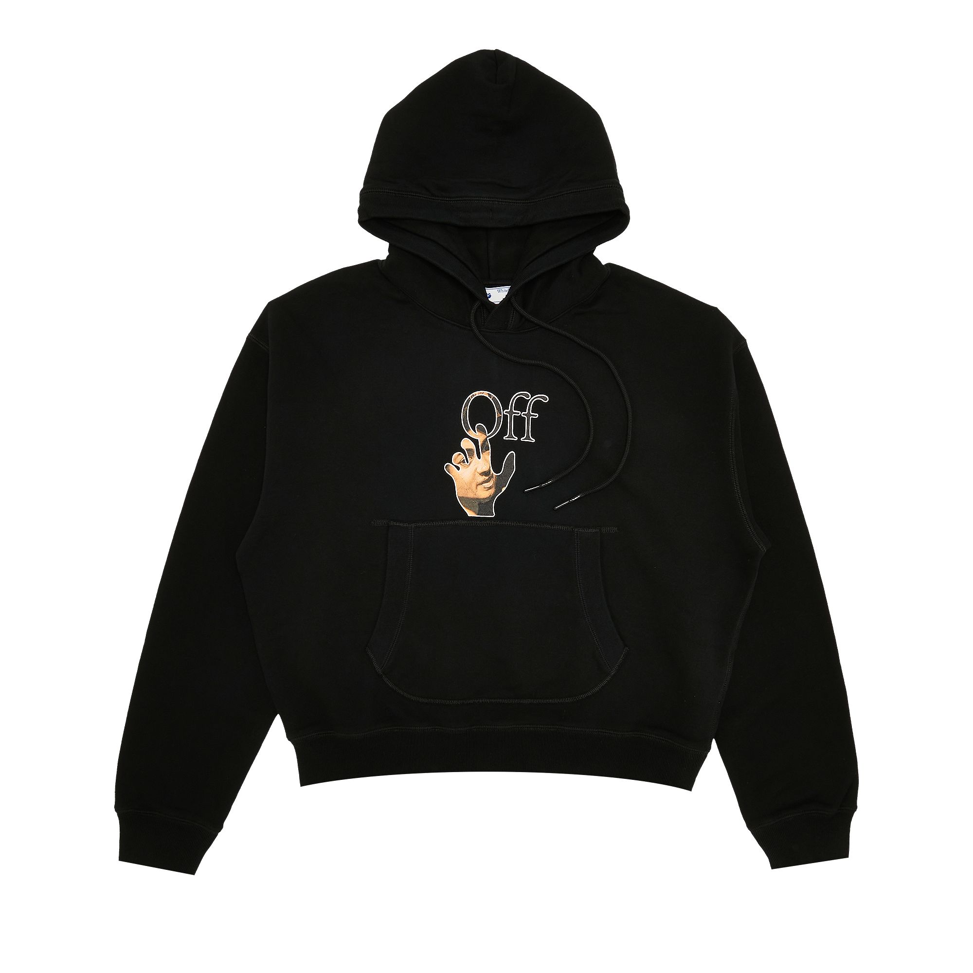 Pre-owned Off-white Caravaggio Hand Over Flatlock Hoodie 'black/multicolor' | Men's Size S