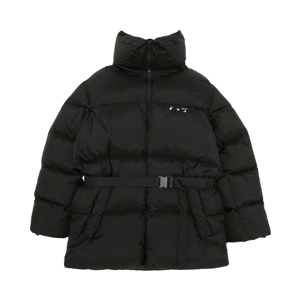 Pre-owned Off-white Puffer Down Jacket 'black/white'