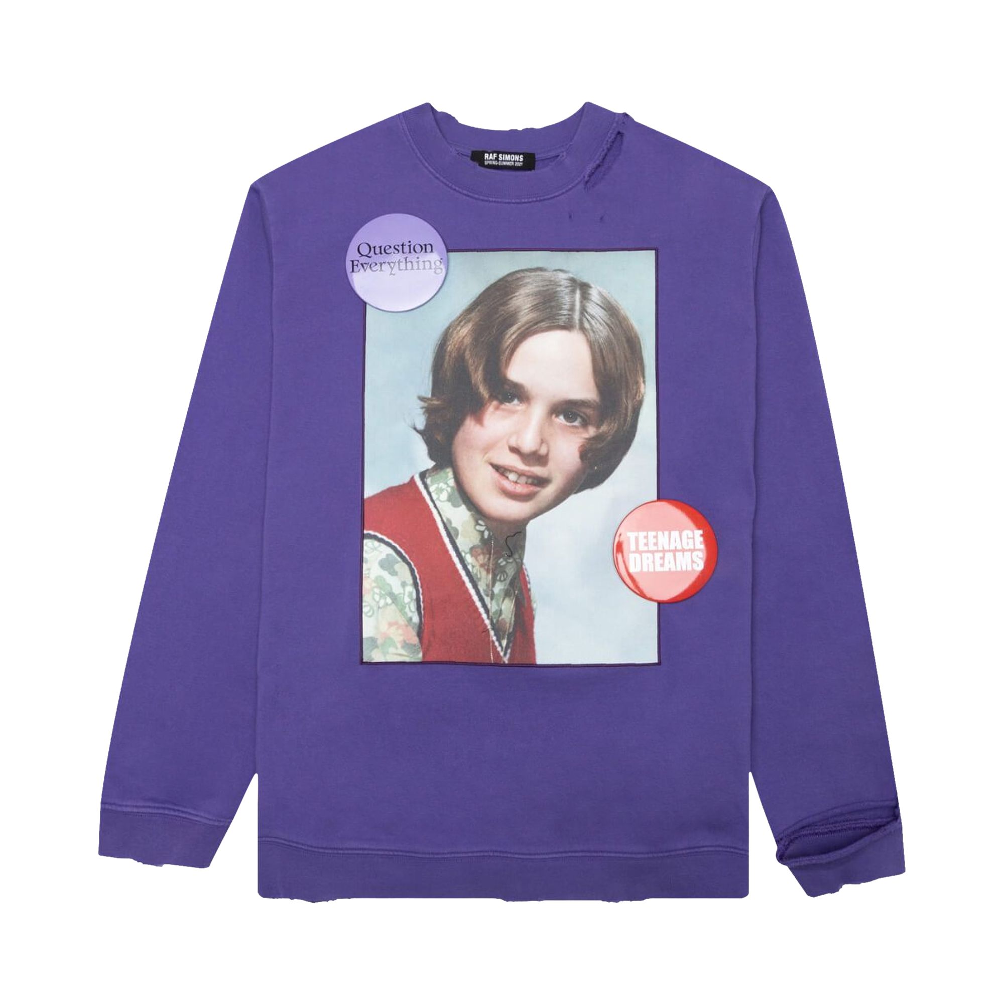 Pre-owned Raf Simons Girl In Red Destroyed Sweater 'purple'