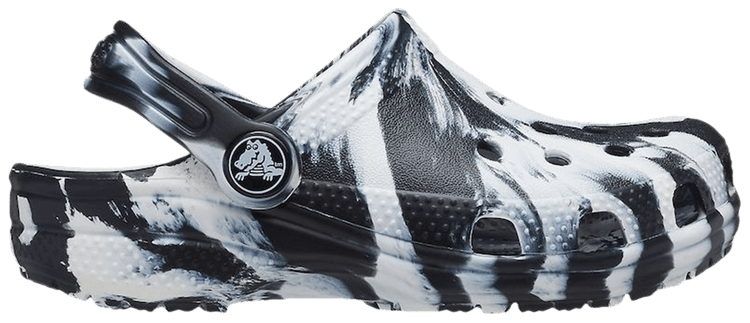 Classic Marbled Clog Kids White Black