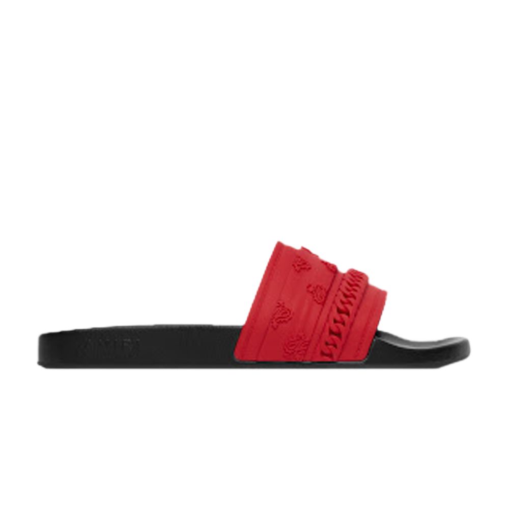 Amiri Amiri Bandana Chain Pool Slide 'Red Paisley' | Men's Size 44