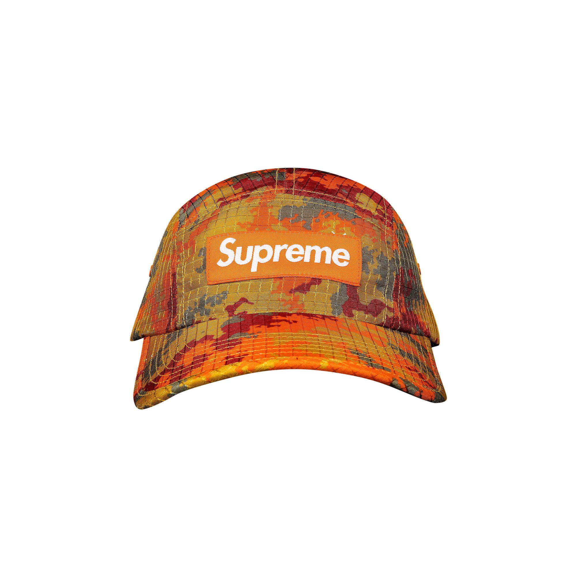 Pre-owned Supreme Camo Ripstop Camp Cap 'orange Camo' | Men's Size Onesize