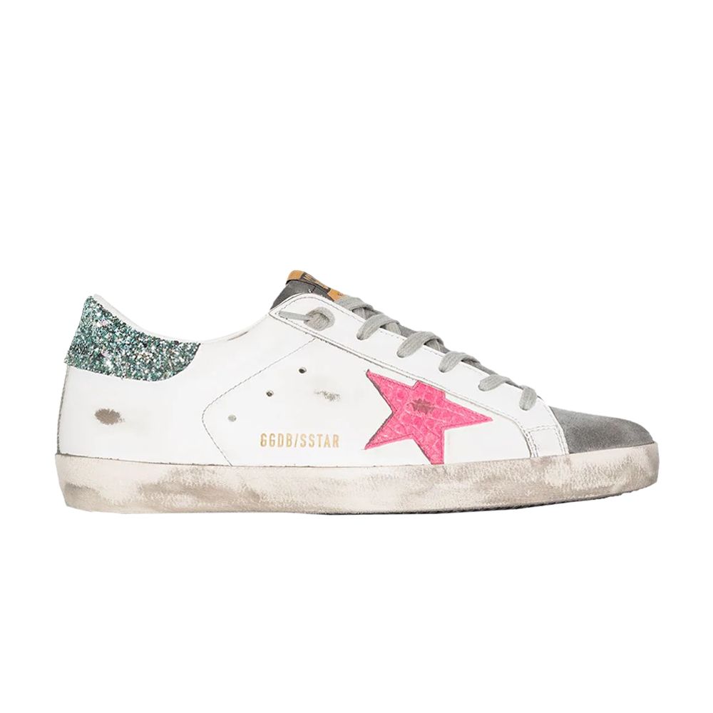 Pre-owned Golden Goose Wmns Superstar 'white Aquamarine Glitter' | Women's Size 35