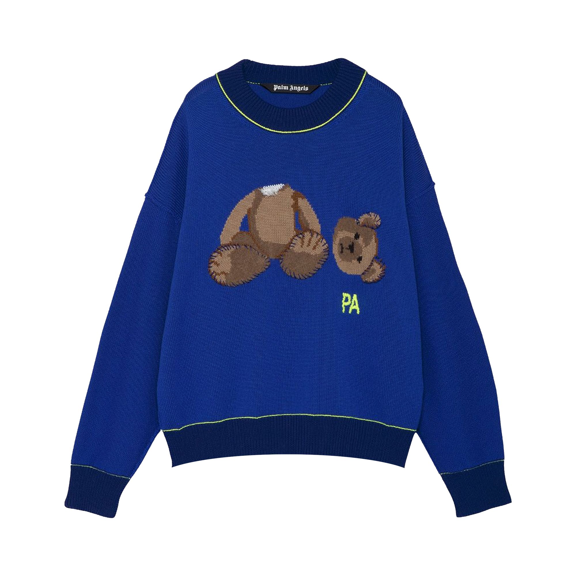 Pre-owned Palm Angels Bear Sweater 'blue/brown'