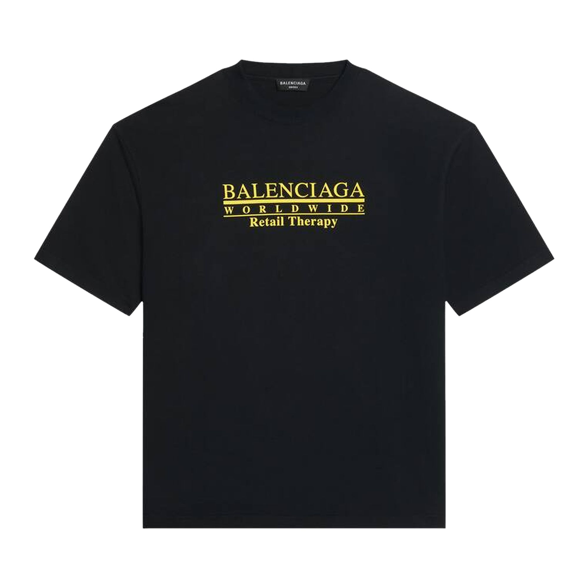 Balenciaga Retail Therapy Medium Fit T-Shirt 'Black/Yellow' | Multi-Color | Men's Size L