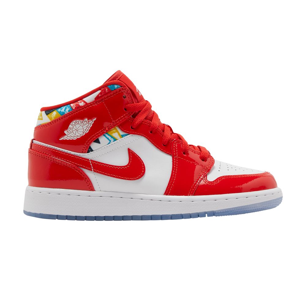 Air Jordan 1 Mid SE GS 'Barcelona Sweater' | Red | Kid's Size 5