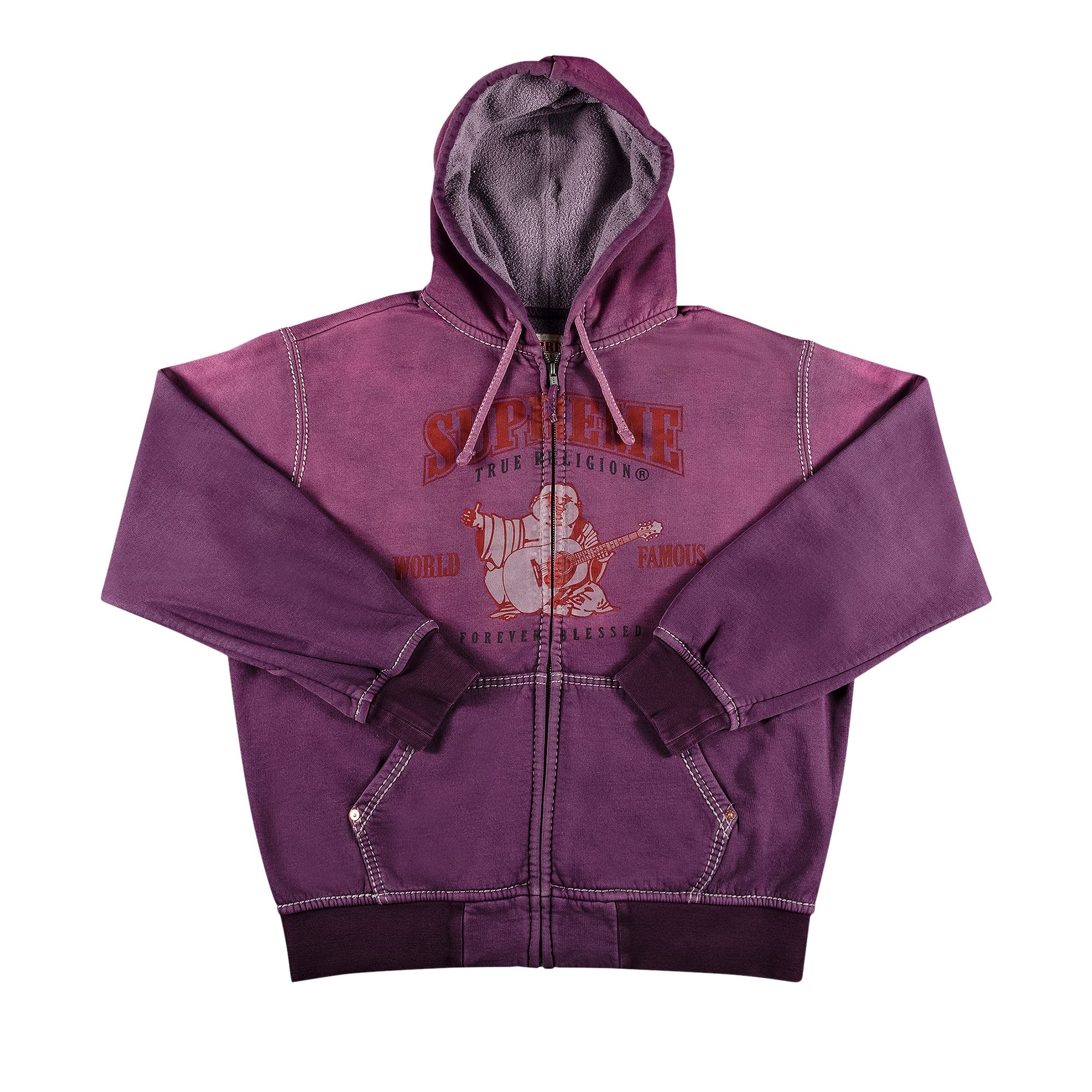 Supreme x True Religion Zip Up Hooded Sweatshirt 'Purple' | Men's Size M