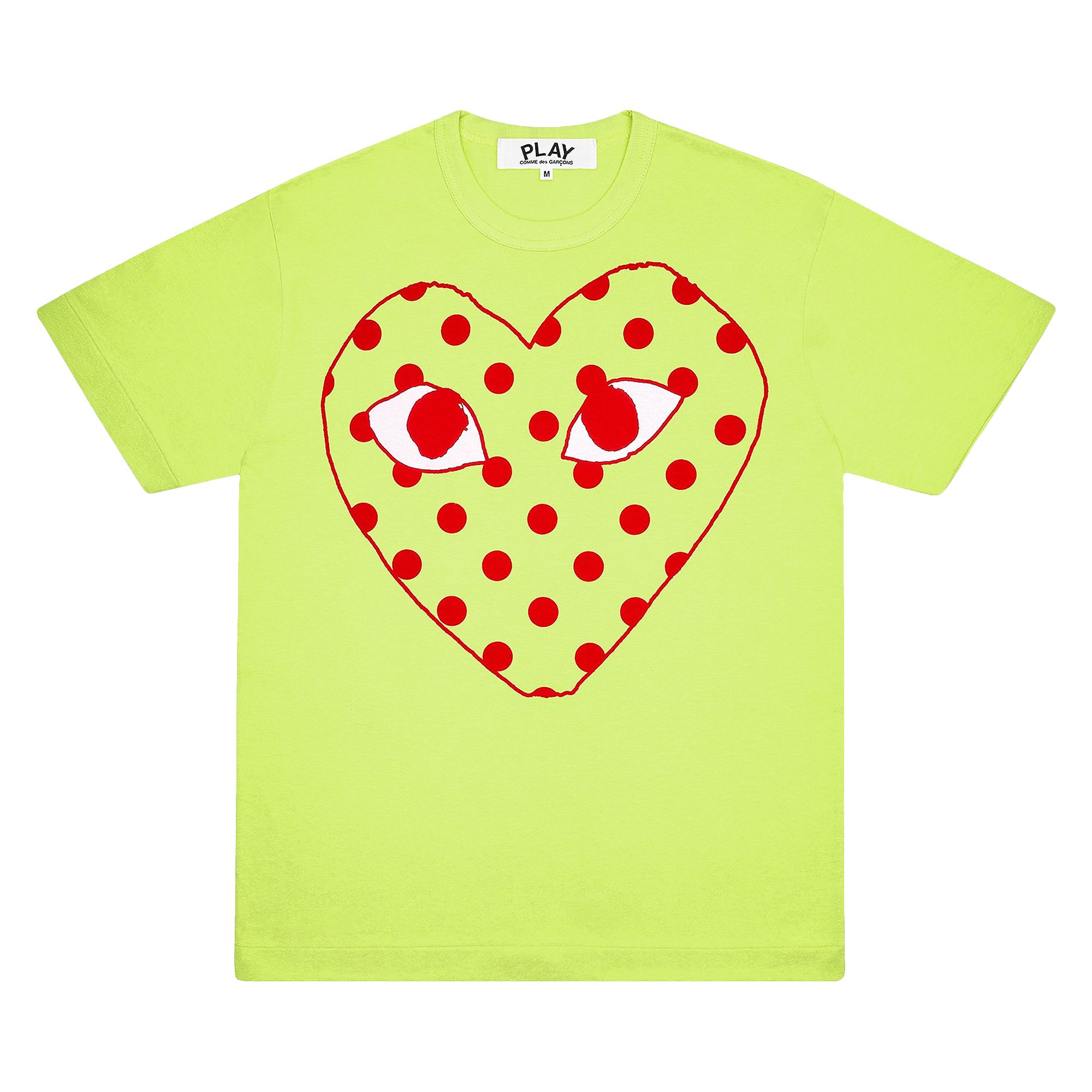 Pre-owned Comme Des Garçons Play Dot Heart T-shirt 'green' | Men's Size M