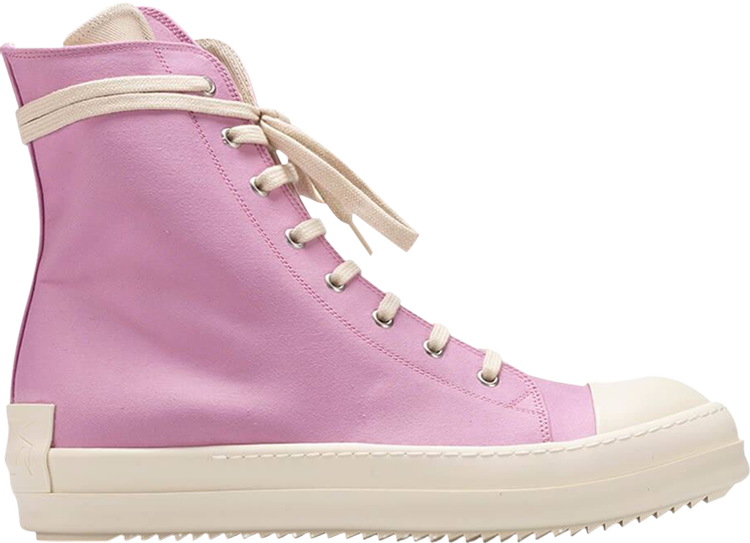 Rick Owens Pink Leather High Sneakers