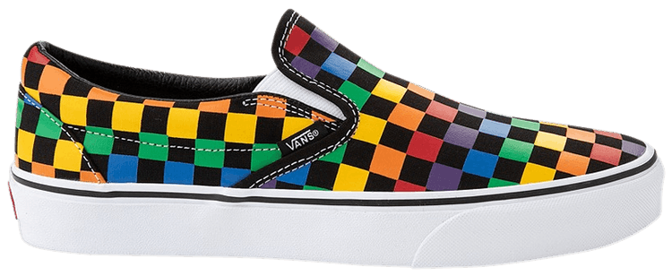 Vans Classic Slip On Rainbow Checkerboard   Black