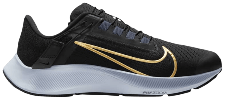 Nike Wmns Air Zoom Pegasus 38 FlyEase Wide Black Metallic Gold Coin