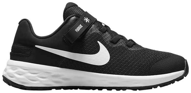 Nike Revolution 6 FlyEase PS Black White