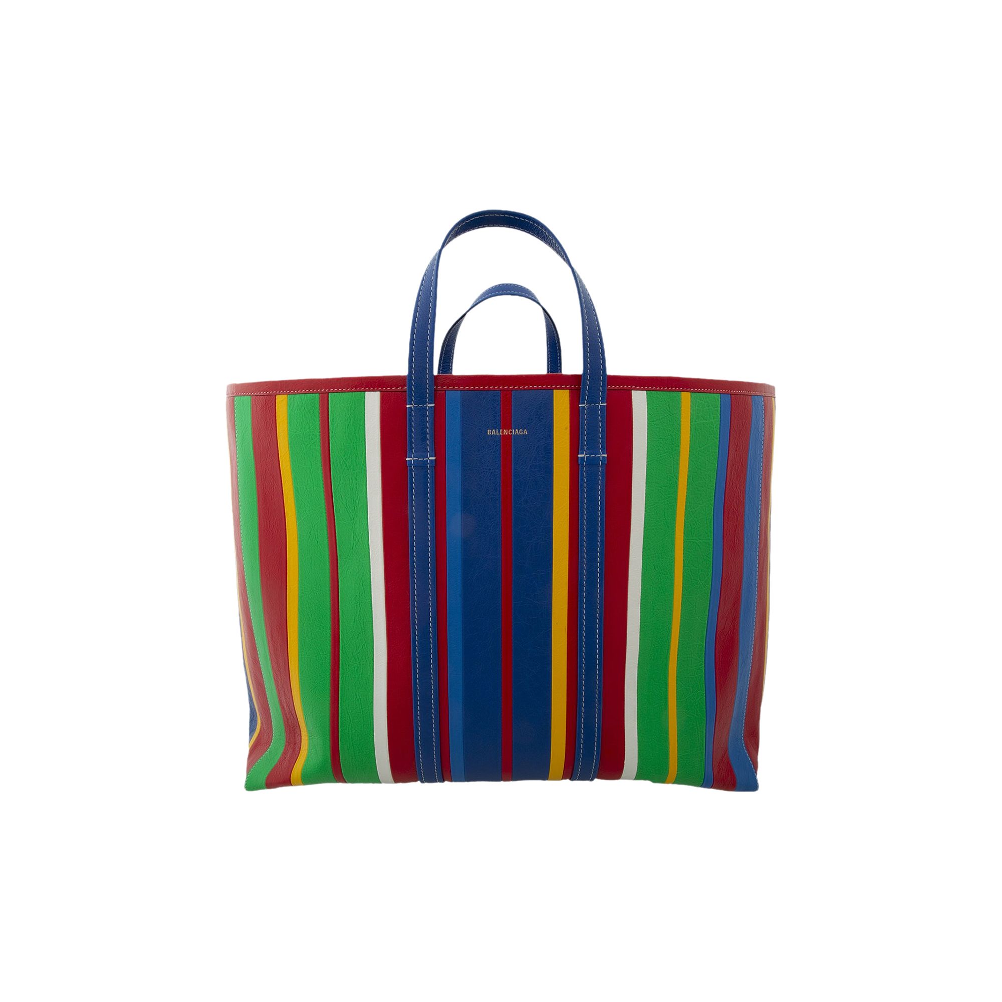 Pre-owned Balenciaga Barbes East-west Shop Striped Tote Bag 'royal Blue/multicolor' | Women's Size Onesize