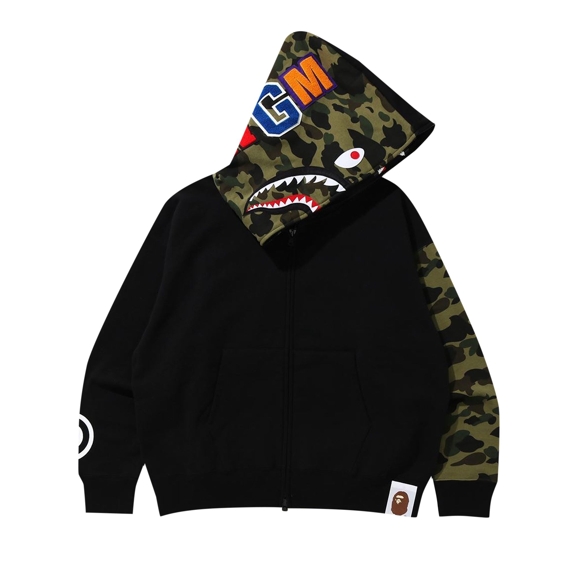 BAPE Giant Shark Full Zip Hoodie 'Black' | Men's Size S
