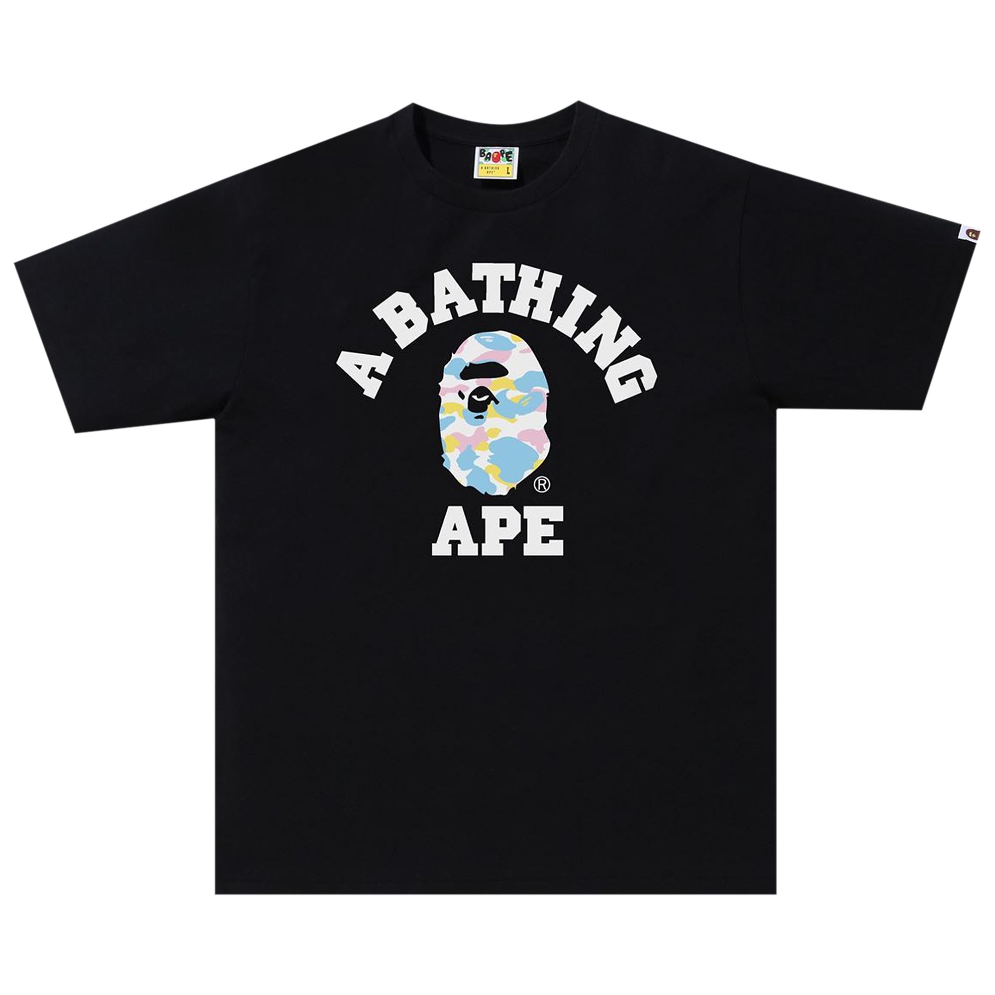 BAPE New Multi Camo College Tee 'Black' | Men's Size XL