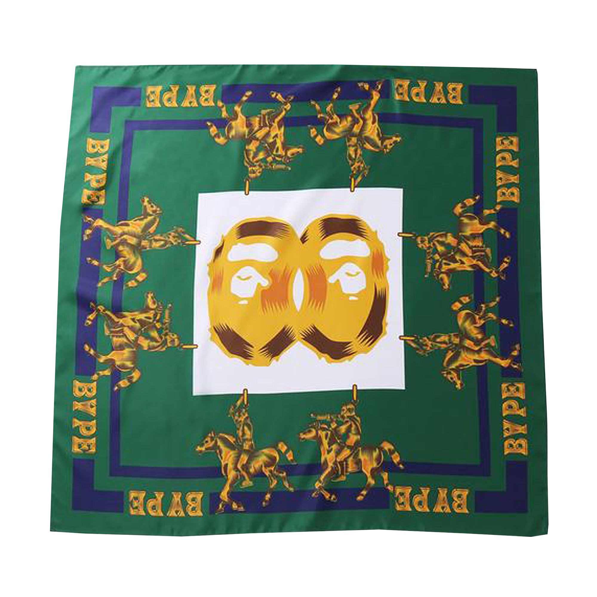 BAPE Double Ape Head Scarf 'Green' | Men's Size Onesize