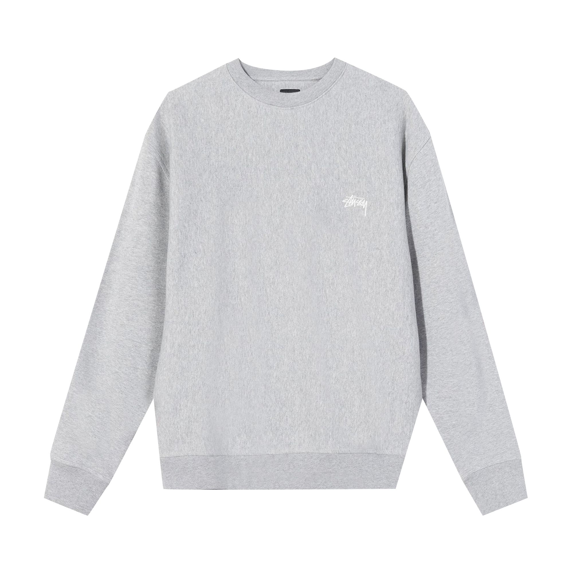 Stussy Stock Logo Crew 'Grey Heather' | Men's Size M