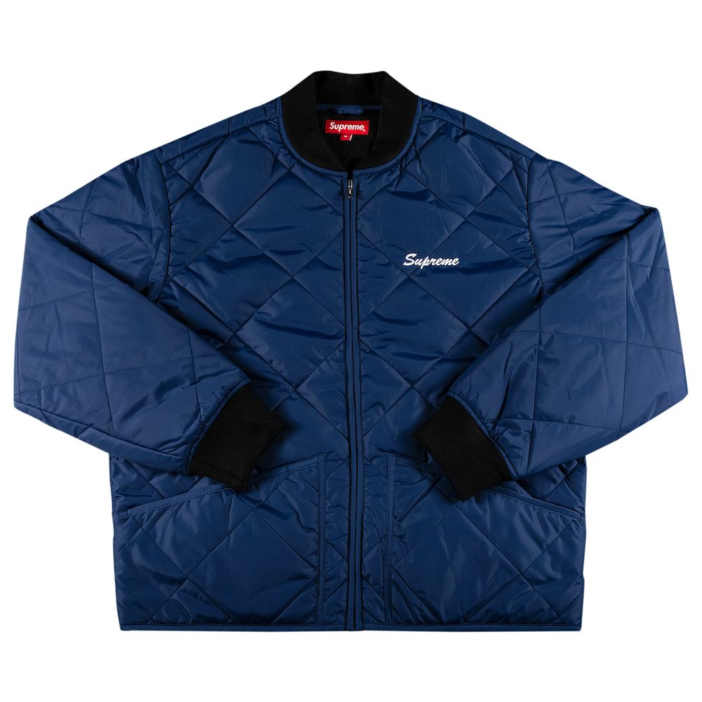 Supreme Quit Your Job Quilted Work Jacket 'Blue' | Men's Size L