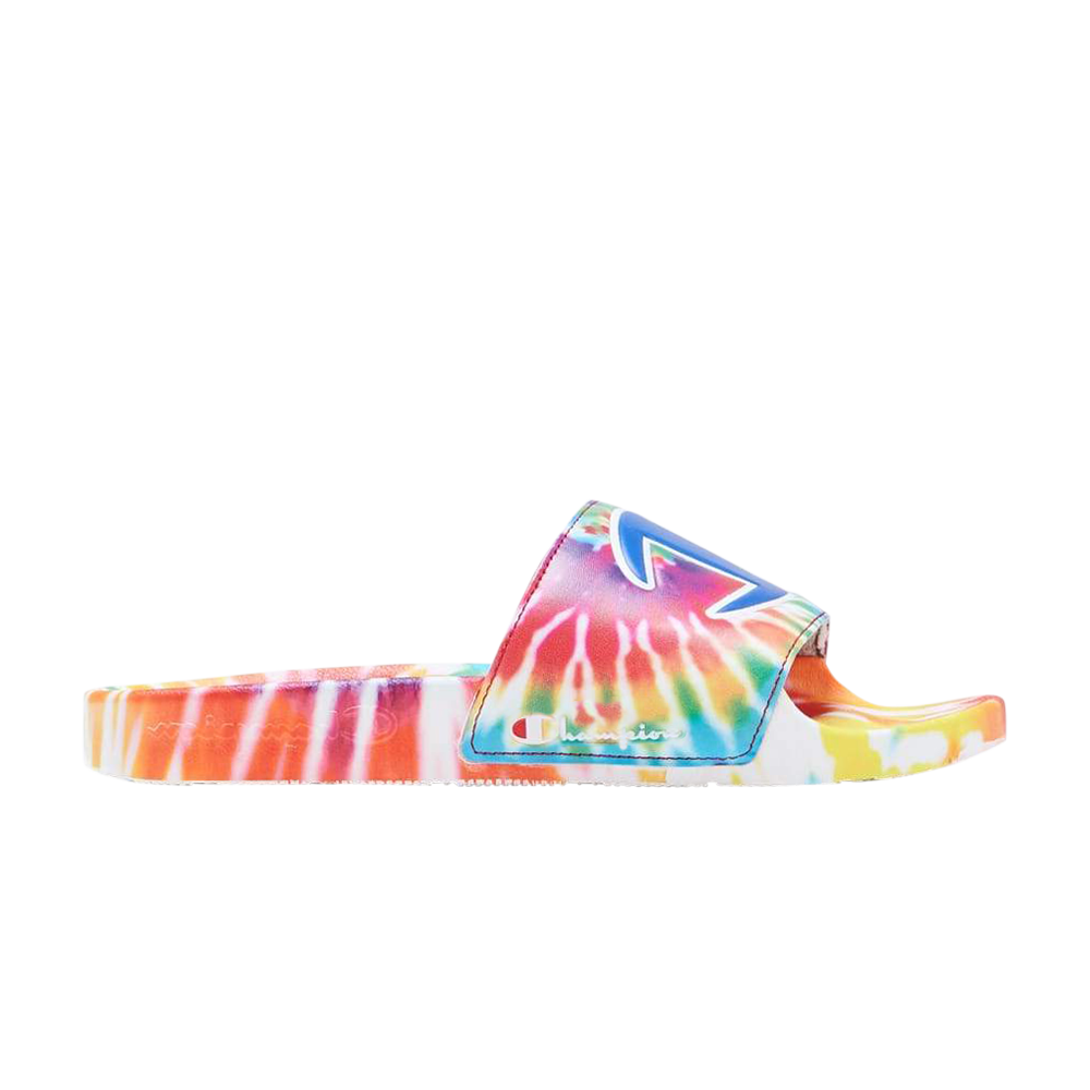 Pre-owned Champion Ipo Slide 'tie Dye - Rainbow' In Multi-color