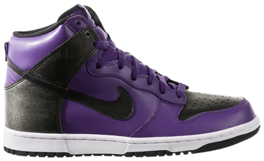 purple and black nike sneakers