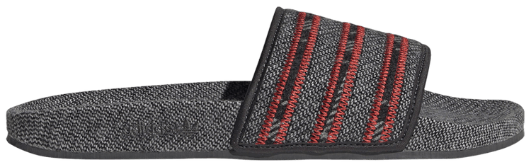 Adidas Adilette Slide Cozy Pack   Vivid Red Solid Grey