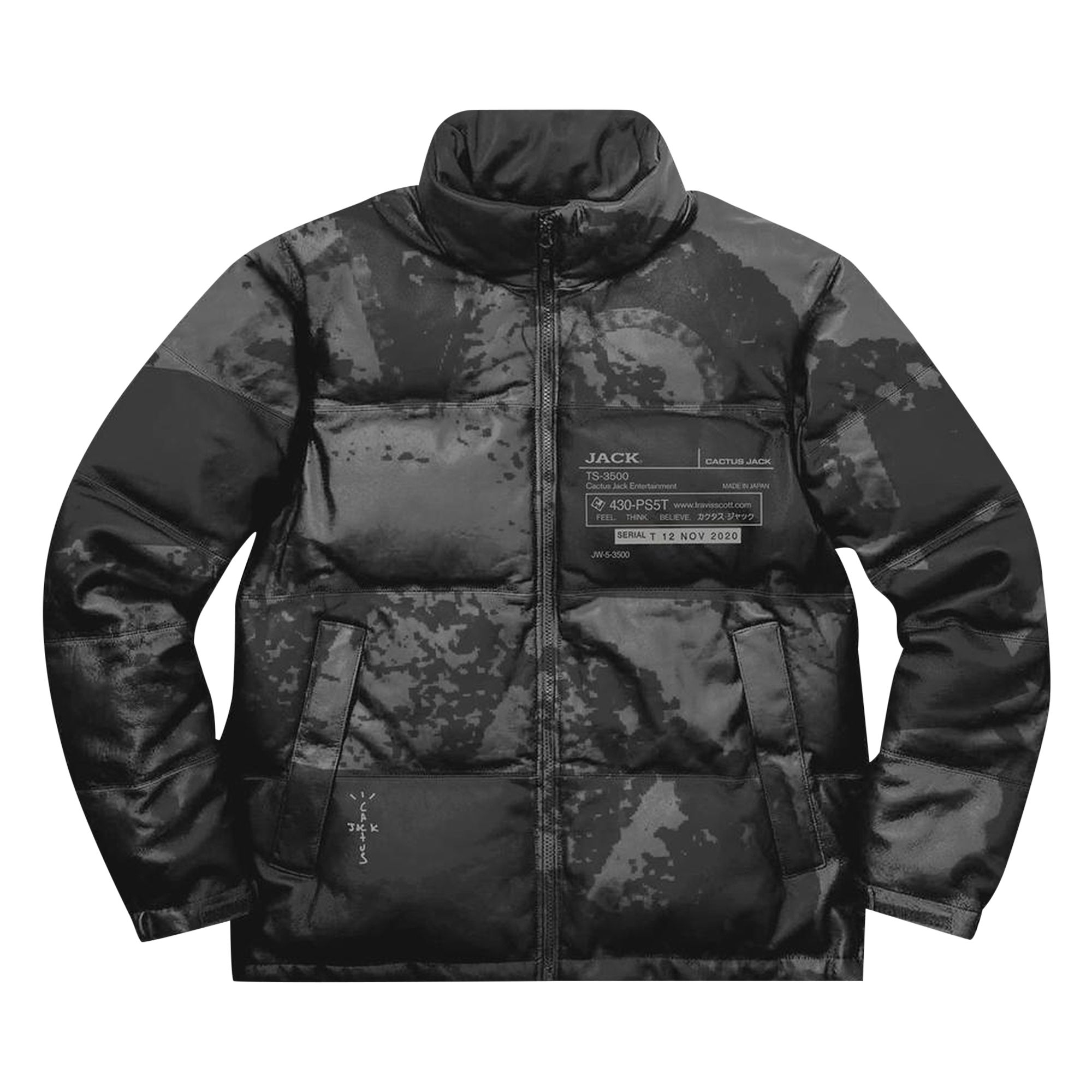 Cactus Jack by Travis Scott x PS5 System Reflective Down Puffer 'Black' | Men's Size M