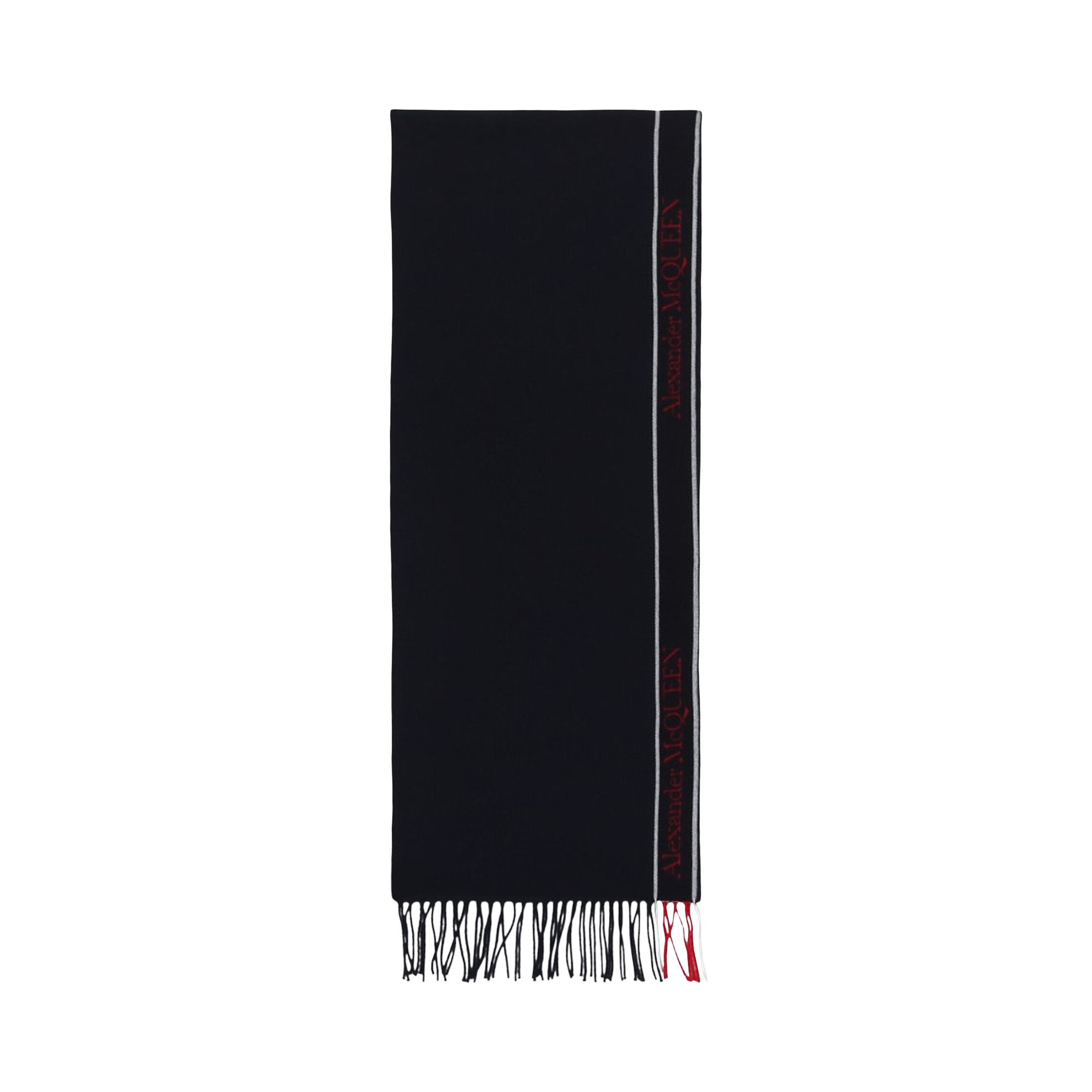Pre-owned Alexander Mcqueen Selvedge Wool Scarf 'blue' | Women's Size Onesize
