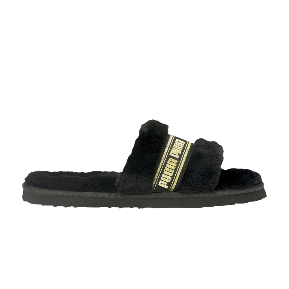 Pre-owned Puma Wmns Fluff Slide 'black Team Gold' | Women's Size 5