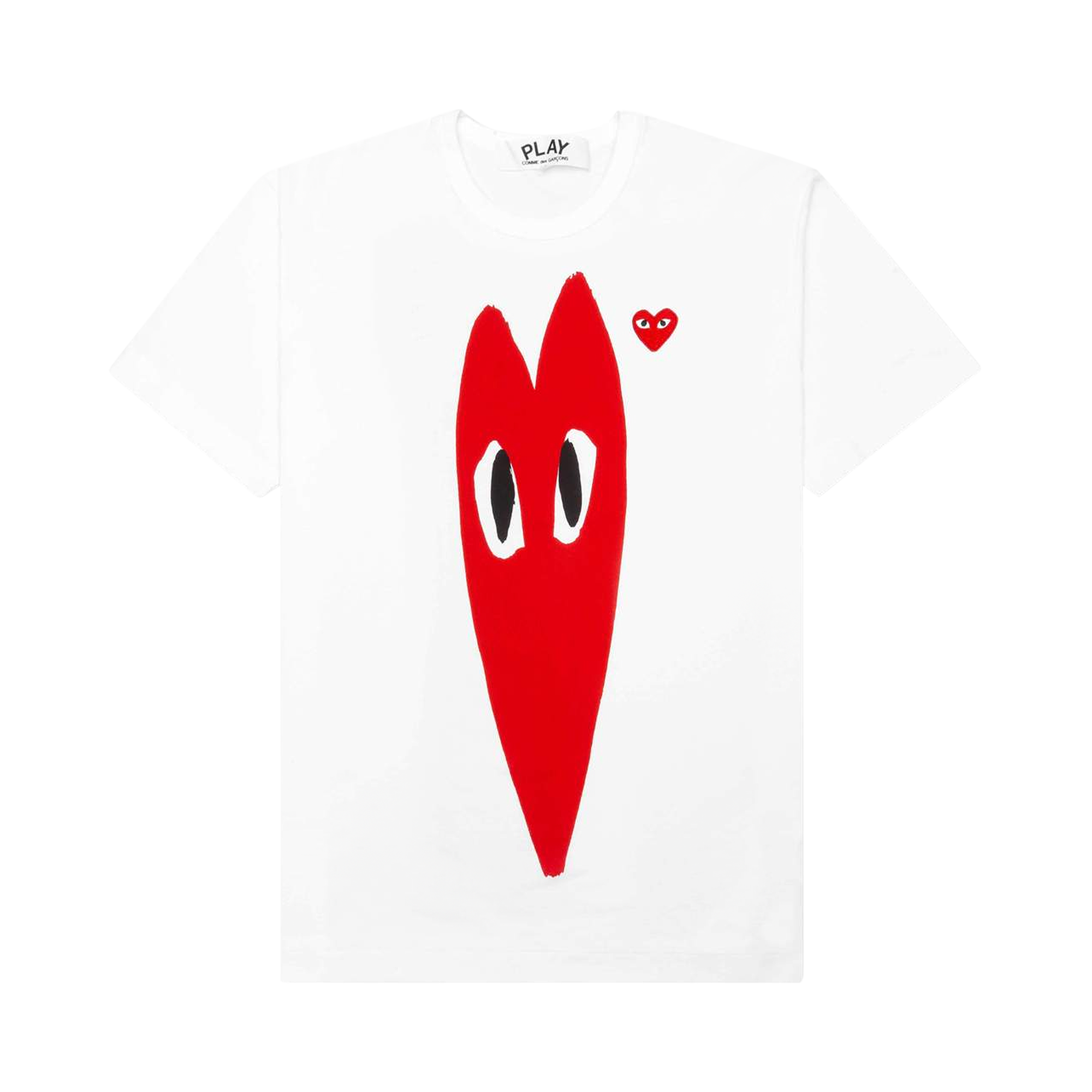 Pre-owned Comme Des Garçons Play Red Emblem Long Heart T-shirt 'white'