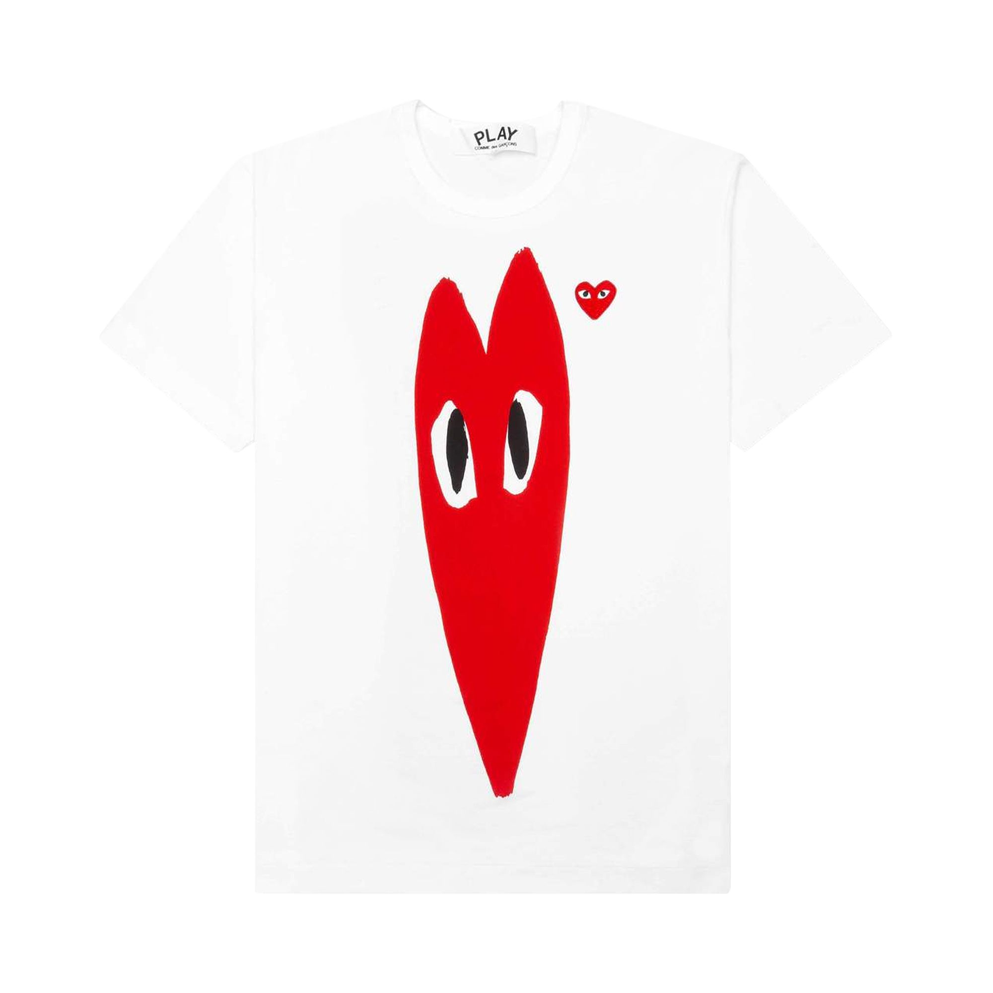 Pre-owned Comme Des Garçons Play Red Emblem Long Heart T-shirt 'white'