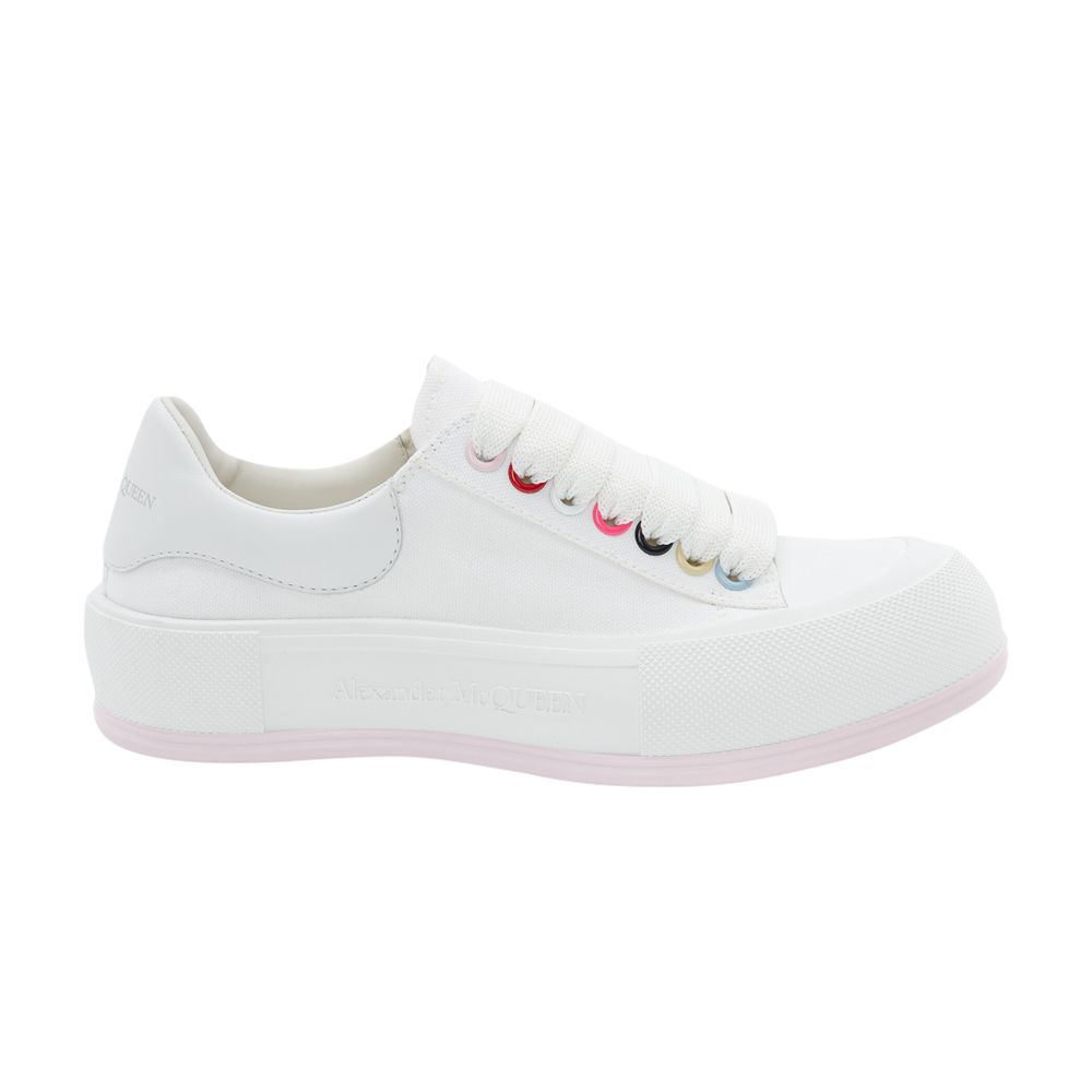 Pre-owned Alexander Mcqueen Wmns Deck Lace Plimsoll 'white Multi' | Women's Size 40