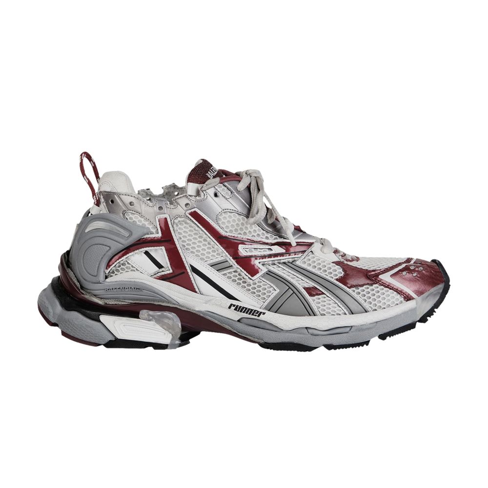 Pre-owned Balenciaga Wmns Runner Sneaker 'white Burgundy' | Women's Size 40