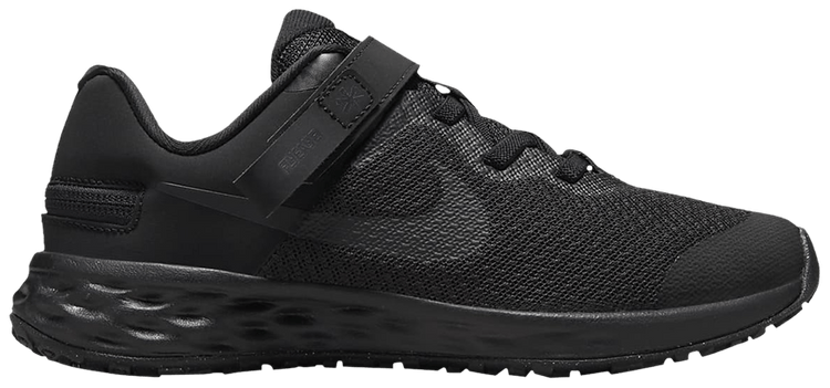 Nike Revolution 6 FlyEase PS Black Dark Smoke Grey