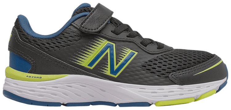 New Balance 680v6 Bungee Big Kid X Wide Black Oxygen Blue Yellow