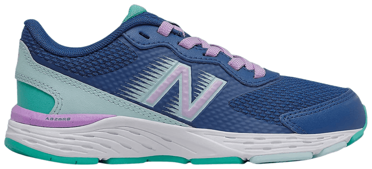 New Balance 680v6 Big Kid X Wide Captain Blue Mint