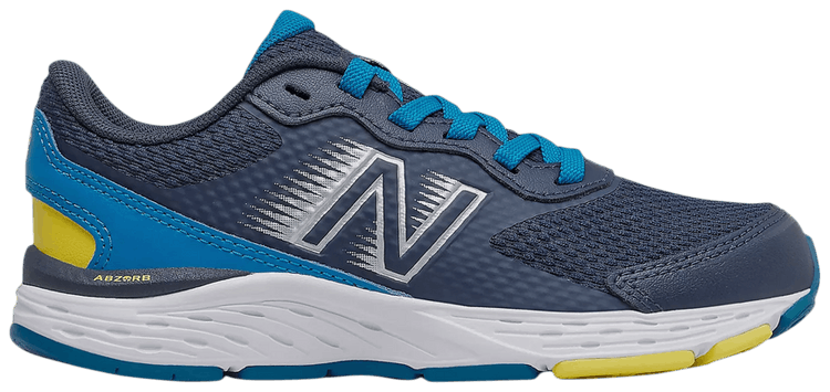 New Balance 680v6 Big Kid Wide Natural Indigo Citra Yellow