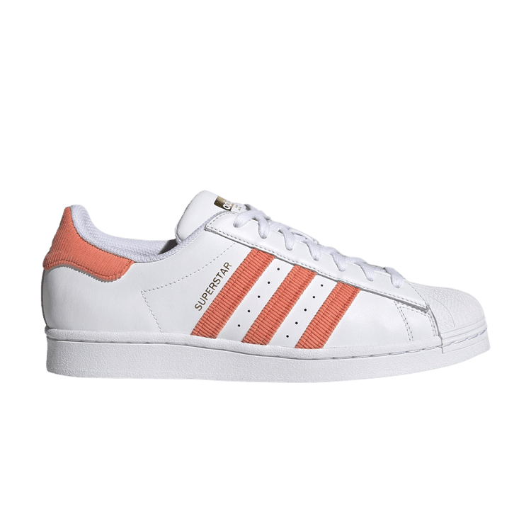 Adidas superstar white green orange top