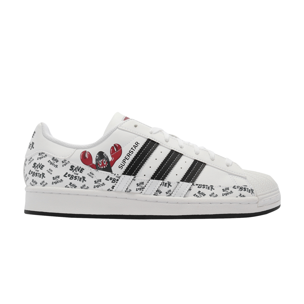 Pre-owned Adidas Originals Philip Colbert X Superstar 'save The Lobster' In White