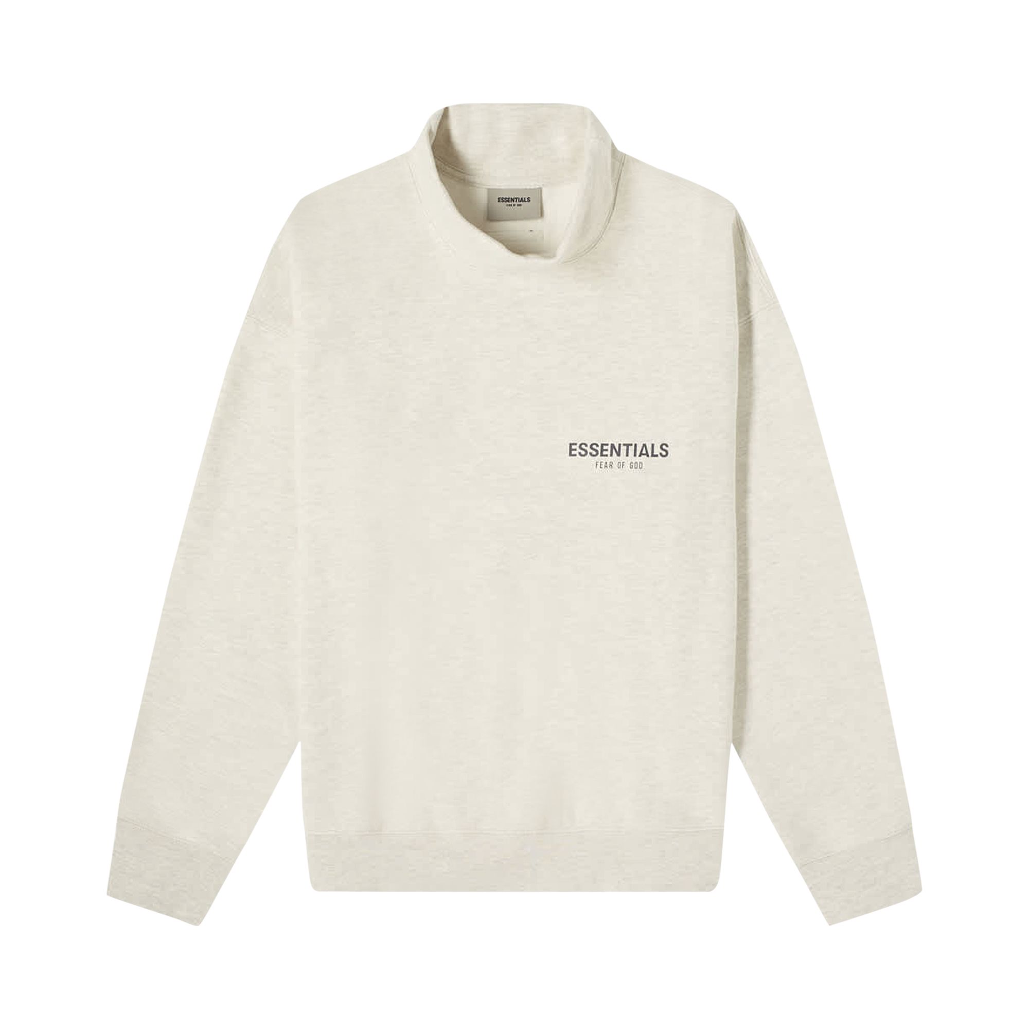 Pre-owned Essentials Fear Of God Pullover Mockneck 'oatmeal' In Cream