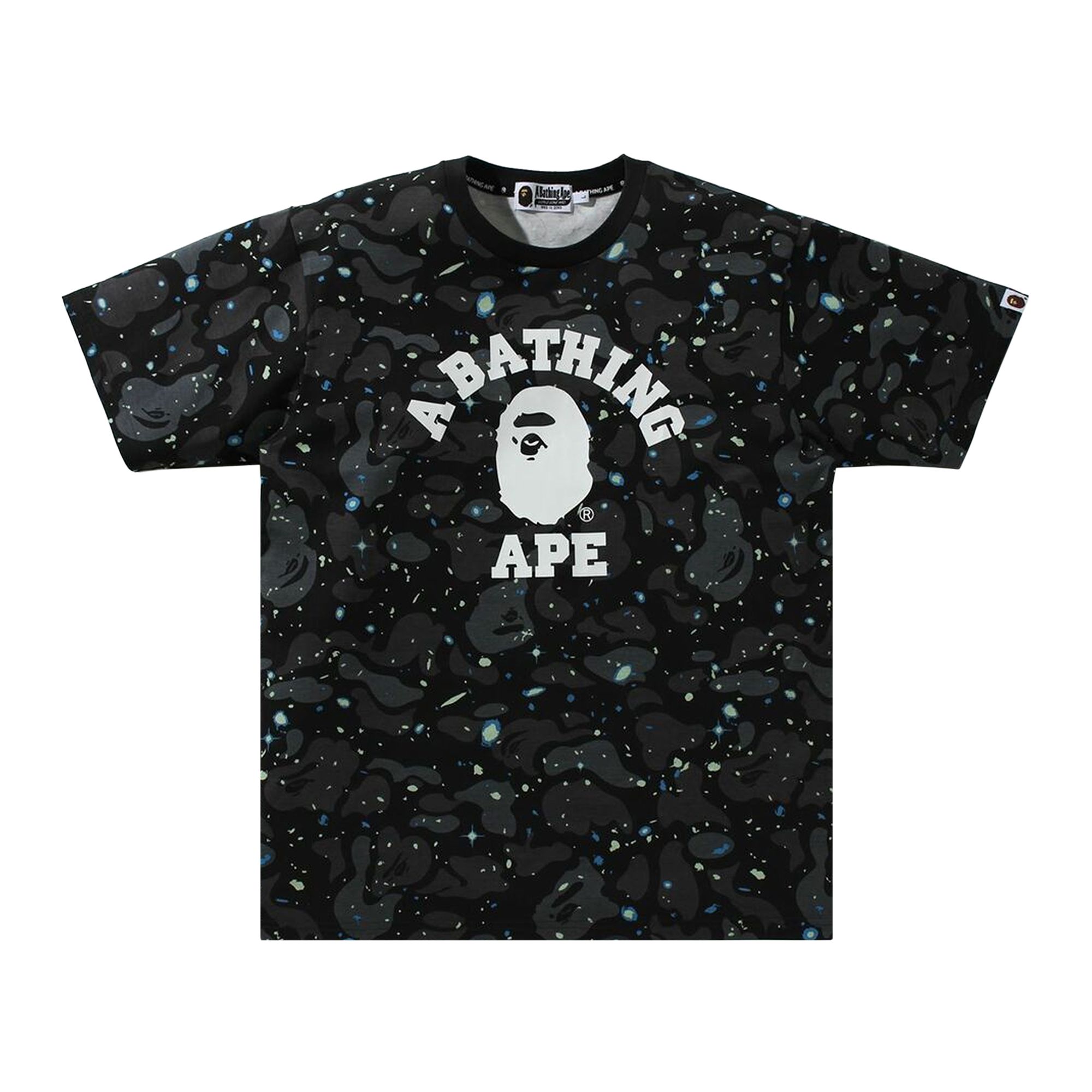 Pre-owned Bape Space Camo College Tee 'black' | Men's Size S