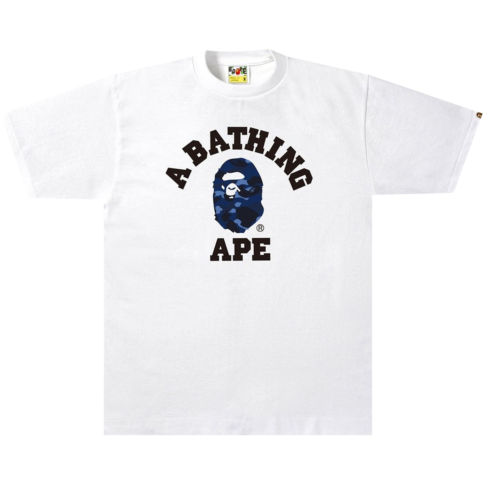 Pre-owned Bape Color Camo College Tee 'white/navy'