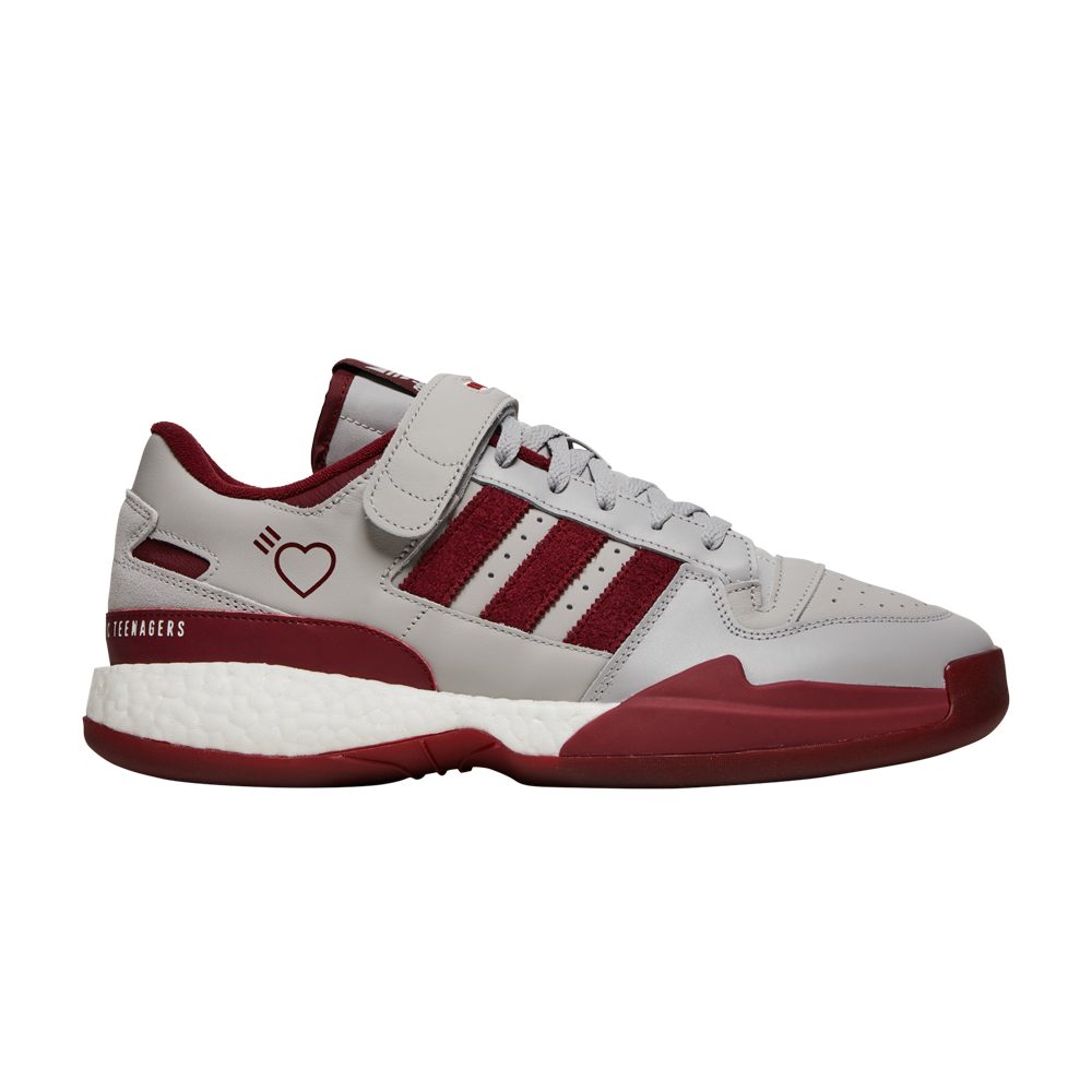 Pre-owned Adidas Originals Human Made X Forum Low 'grey Burgundy' In Red