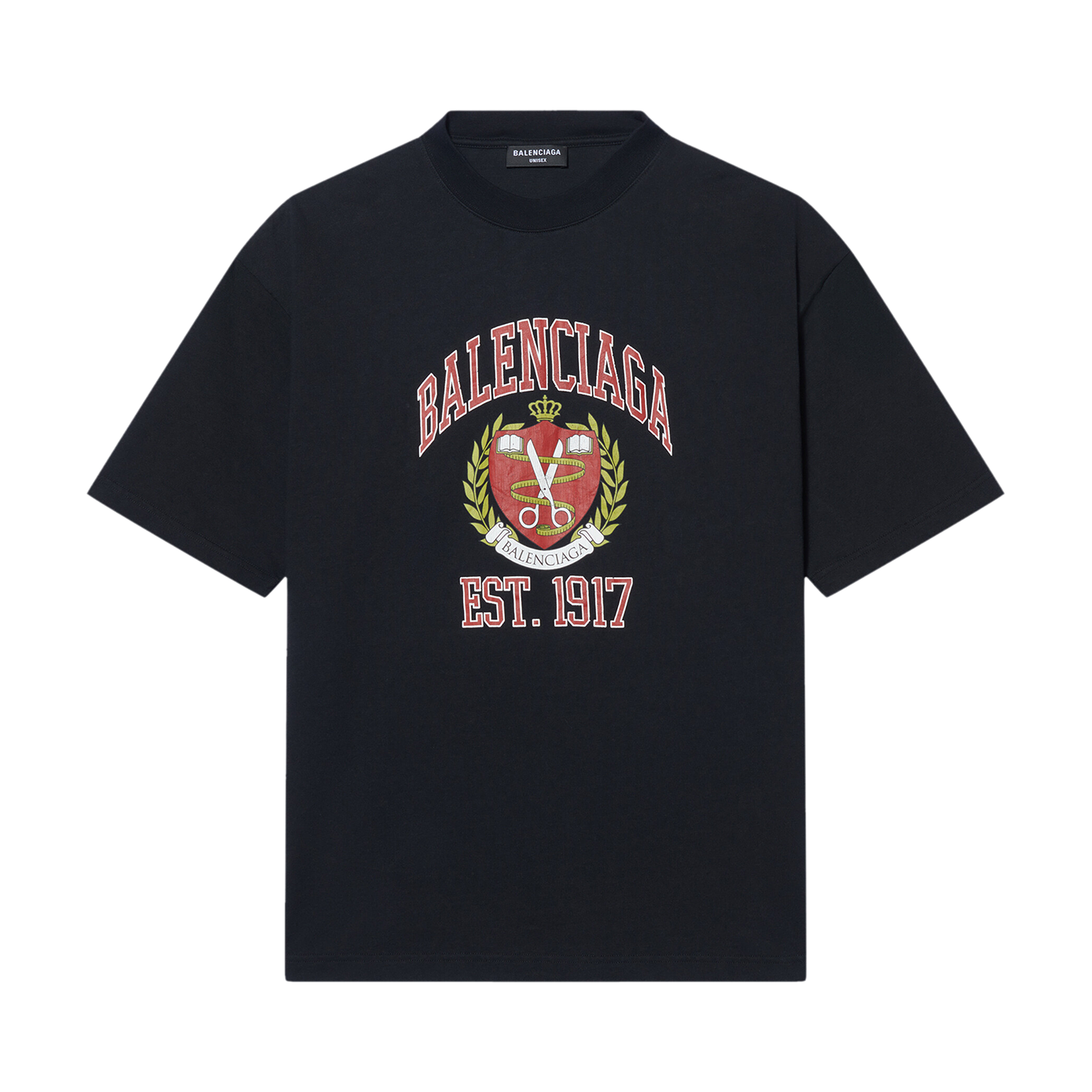 Pre-owned Balenciaga College Medium Fit T-shirt 'black/red'