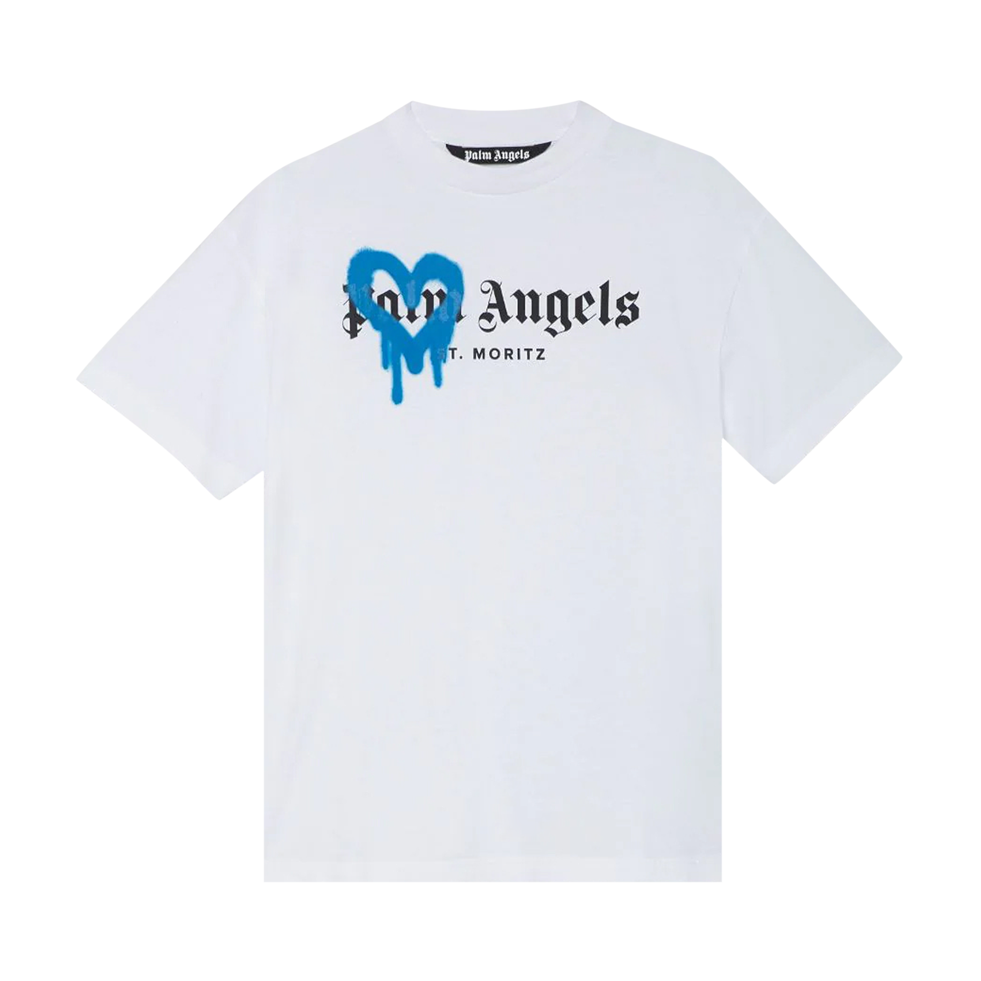 Pre-owned Palm Angels St. Moritz Heart Sprayed Tee 'white'
