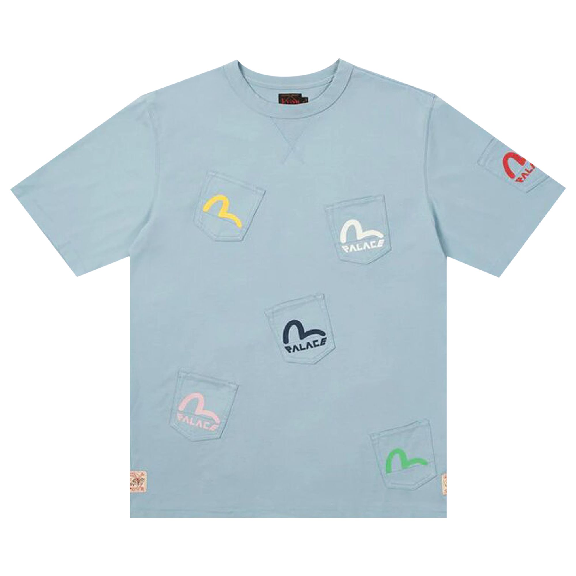 Palace x Evisu Multi Pocket T-Shirt 'Dusty Blue' | Men's Size XL