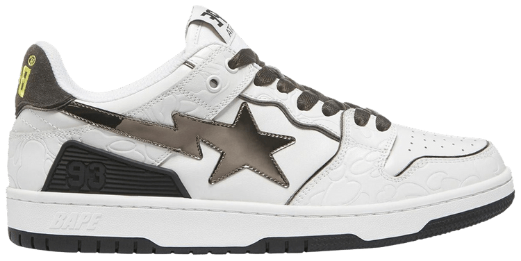 BAPE Wmns Sk8 Sta White Metallic Silver