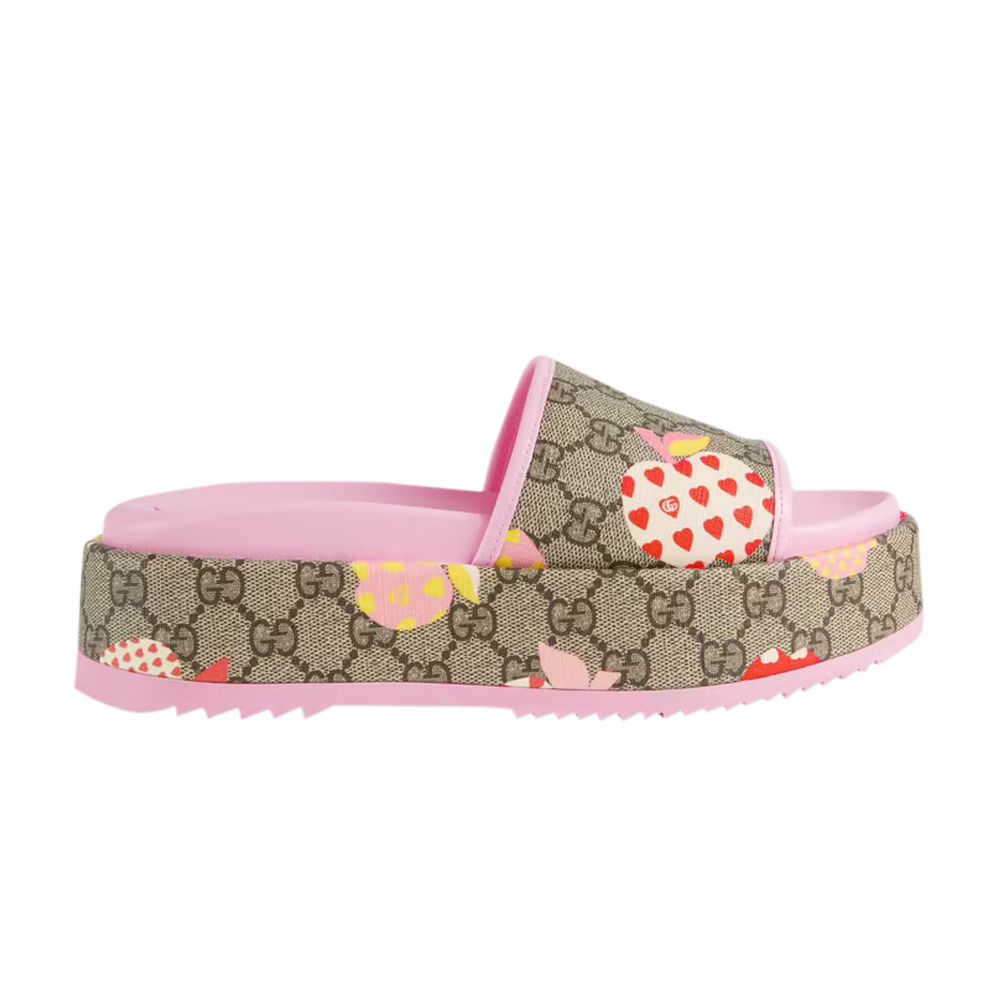 Gucci Wmns Rubber GG Slide 'Les Pommes' | Brown | Women's Size 37