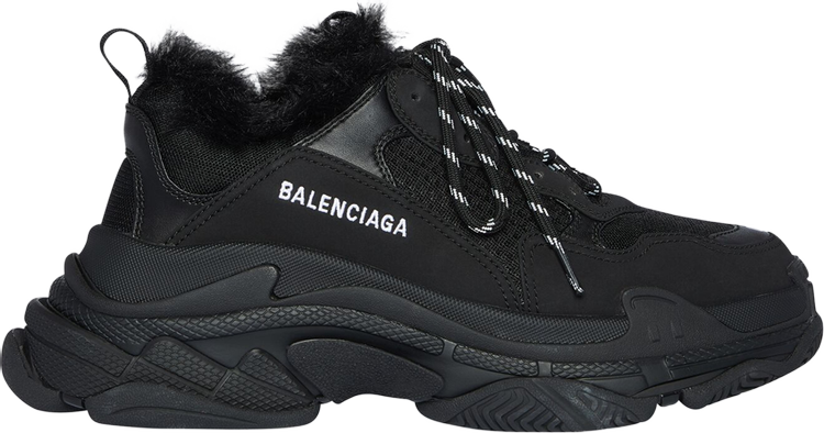 Balenciaga Wmns Triple S Sneaker 'Fake Fur - Black'