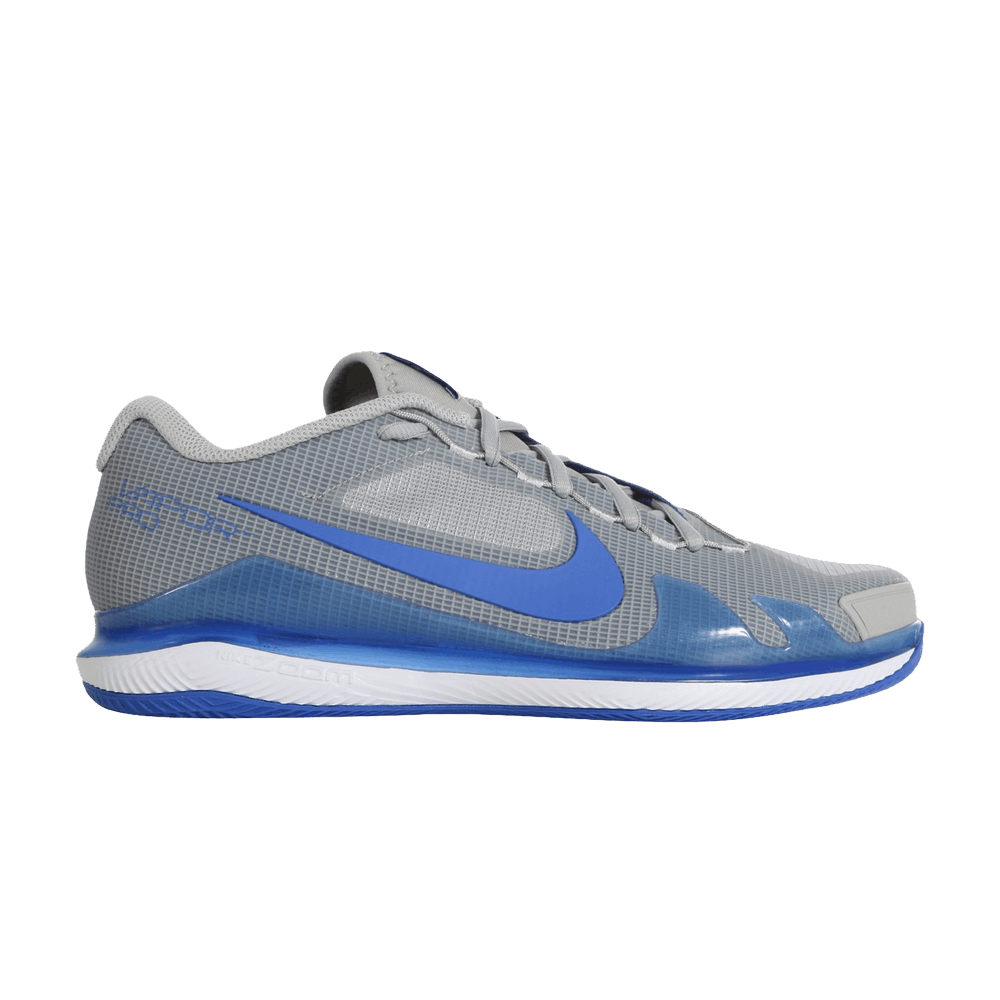 nike men's air zoom vapor pro tennis shoes light smoke grey and hyper royal
