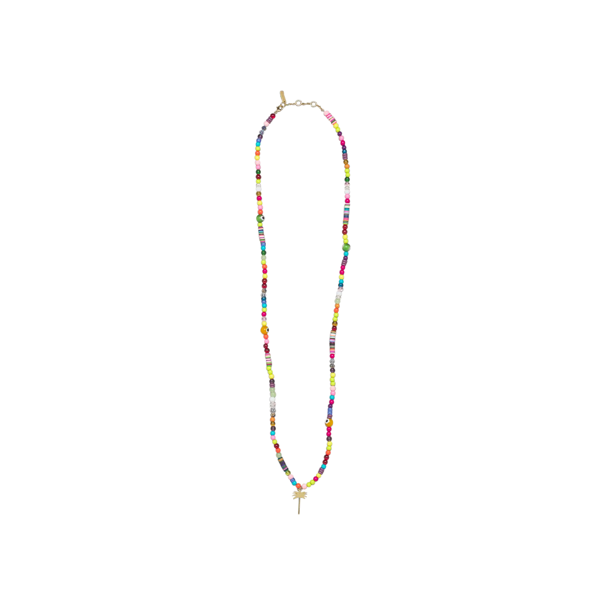 Pre-owned Palm Angels Long Palm Rainbow Necklace 'multicolor/gold' In Multi-color